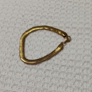 Elegant ION Plated YG Herringbone Stainless Steel Bracelet